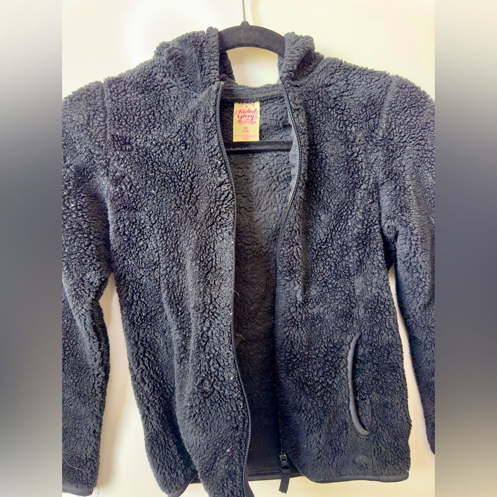 FADED GLORY Girl's Plush Hoodie - black